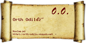 Orth Odiló névjegykártya